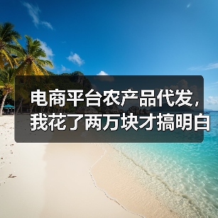 电商平台农产品代发,我花了两万块才搞明白的门道(图2) 电商平台农产品代发,我花了两万块才搞明白的门道(图2)